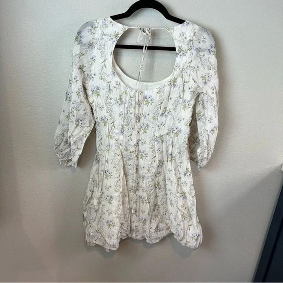 NWOT Brock Collection X H&M Lyocell-blend Dress Floral White Casual Women Small - Picture 8 of 12